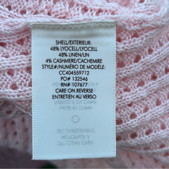 ALICE + OLIVIA Maryam Cropped Pullover - Pink Crochet Pointelle - Size … - Picture 12 of 12